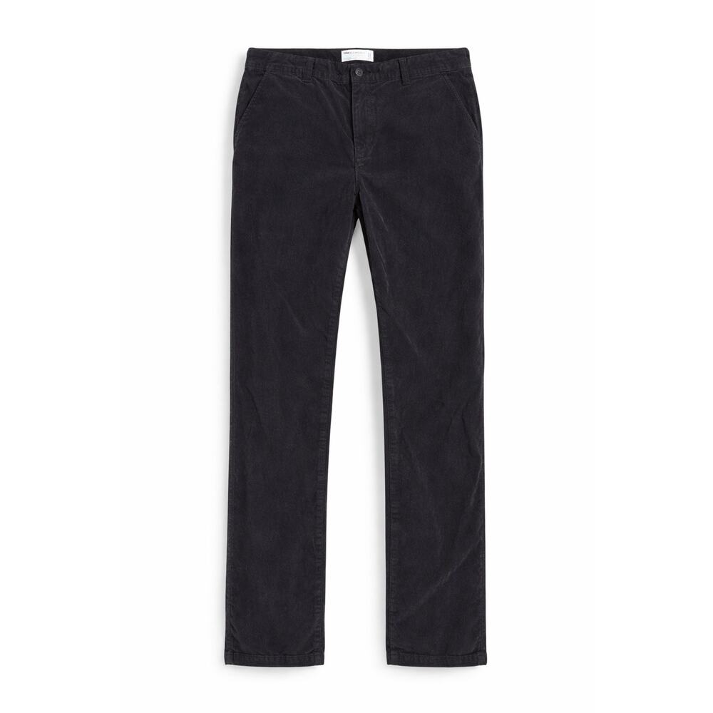 ASOS Design Mens Corduroy Pants 32x32 Black Slim Straight Stretch Casual